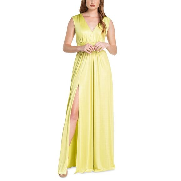 Dress the Population Krista Fit & Flare Dress - Lemongrass Size XL - Picture 1 of 3